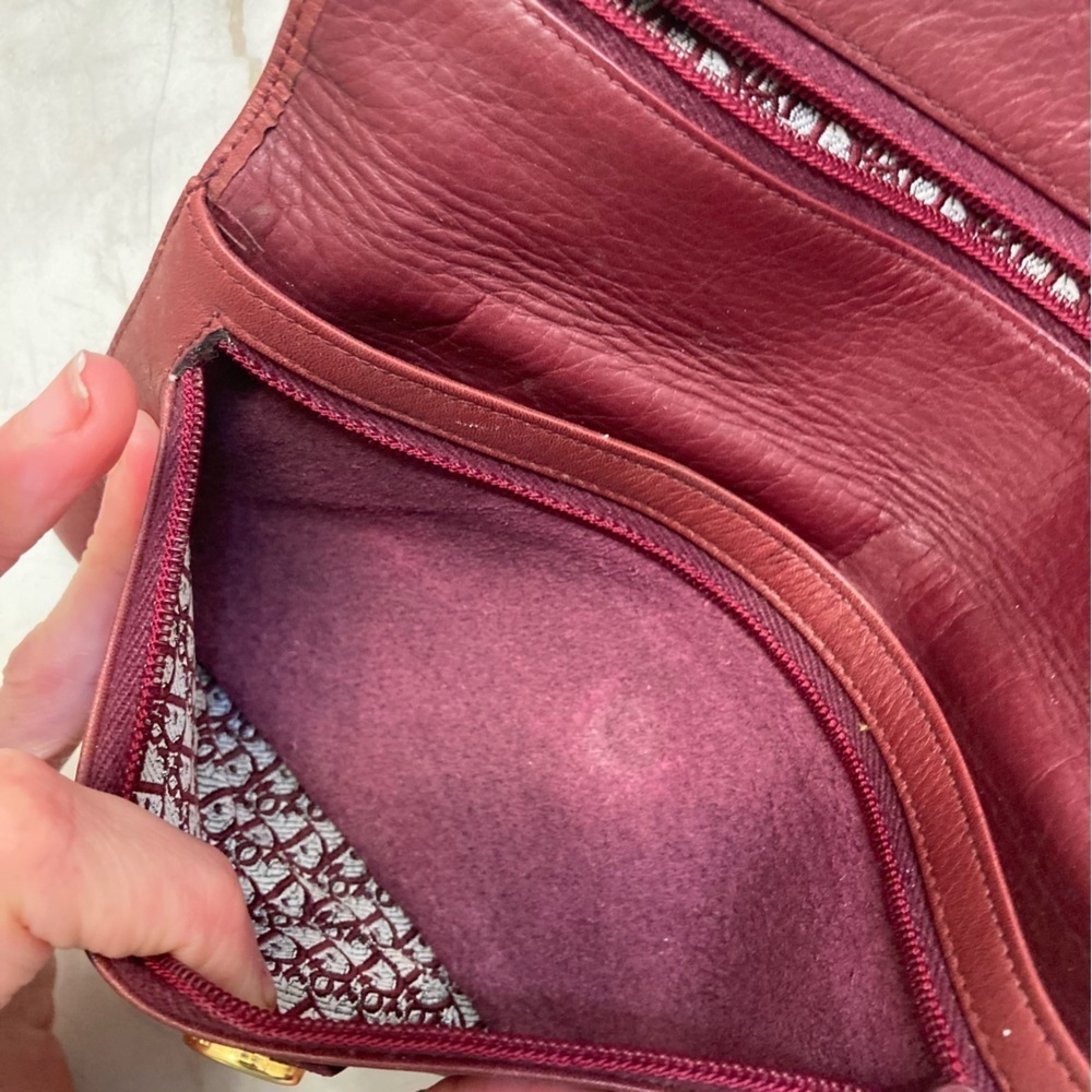 Dior vintage burgandy leather wallet - Picture 9 of 14